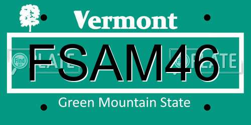 FSAM46 Vermont License Plate