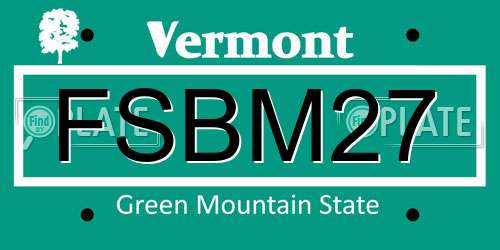 FSBM27 Vermont License Plate