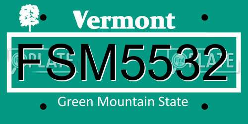 FSM5532 Vermont License Plate