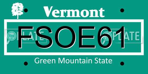 FSOE61 Vermont License Plate