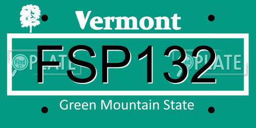 FSP132 Vermont License Plate