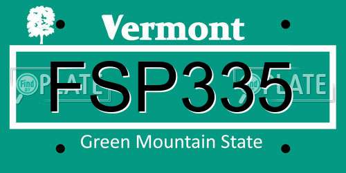 FSP335 Vermont License Plate