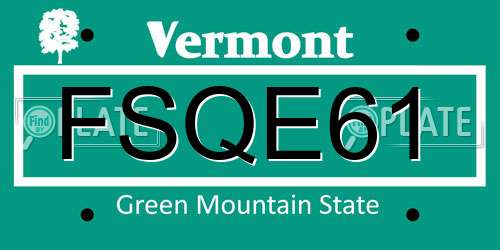 FSQE61 Vermont License Plate