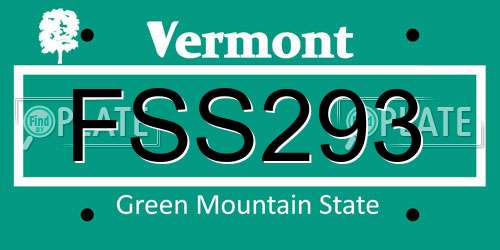 FSS293 Vermont License Plate