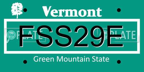 FSS29E Vermont License Plate