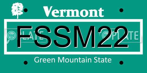 FSSM22 Vermont License Plate