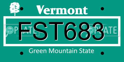 FST683 Vermont License Plate