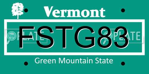 FSTG83 Vermont License Plate