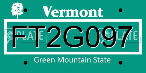FT2G097 Vermont License Plate