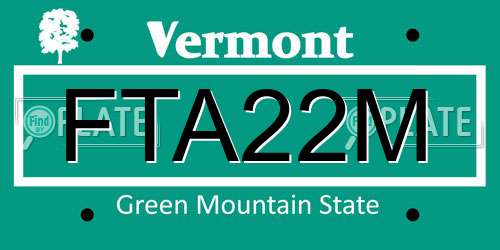FTA22M Vermont License Plate