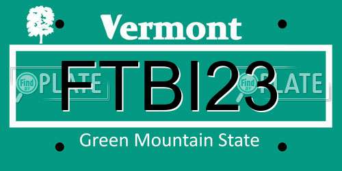 FTBI23 Vermont License Plate