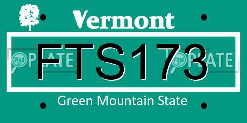 FTS173 Vermont License Plate