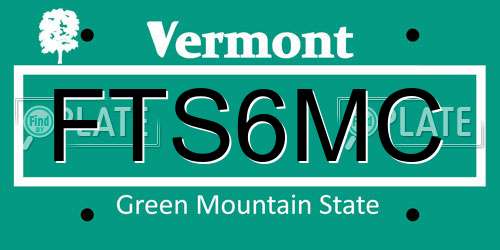 FTS6MC Vermont License Plate