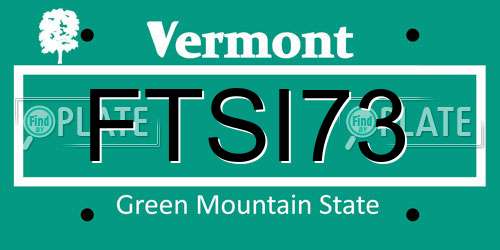 FTSI73 Vermont License Plate