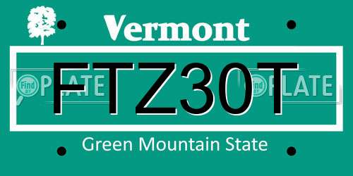 FTZ30T Vermont License Plate