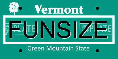 FUNSIZE Vermont License Plate