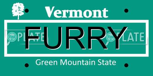 FURRY Vermont License Plate