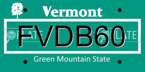 FVDB60 Vermont License Plate