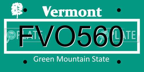 FVO560 Vermont License Plate