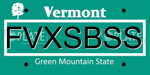 FVXSBSS Vermont License Plate