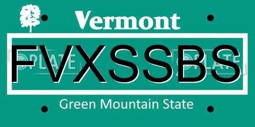FVXSSBS Vermont License Plate