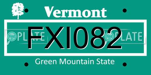 FXI082 Vermont License Plate