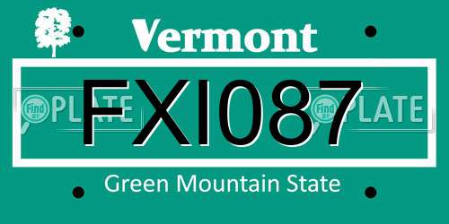 FXI087 Vermont License Plate
