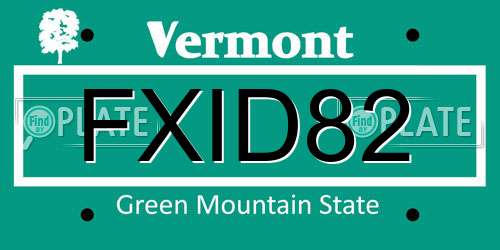 FXID82 Vermont License Plate