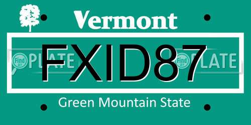 FXID87 Vermont License Plate