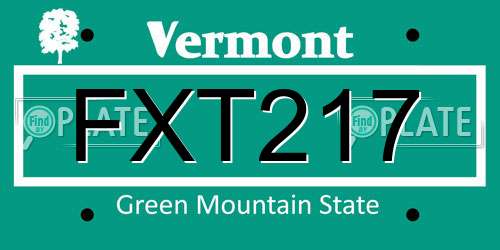 FXT217 Vermont License Plate