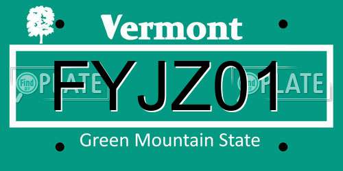 FYJZ01 Vermont License Plate