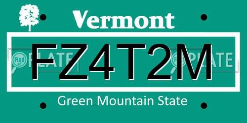 FZ4T2M Vermont License Plate