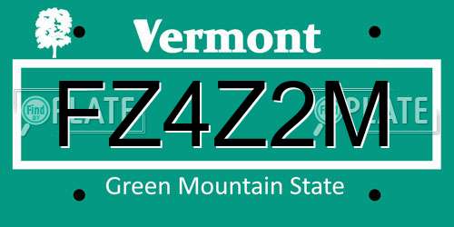 FZ4Z2M Vermont License Plate