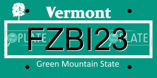 FZBI23 Vermont License Plate