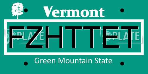 FZHTTET Vermont License Plate