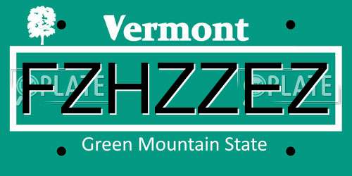 FZHZZEZ Vermont License Plate