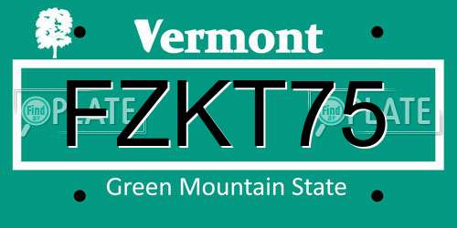 FZKT75 Vermont License Plate