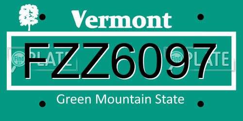 FZZ6097 Vermont License Plate