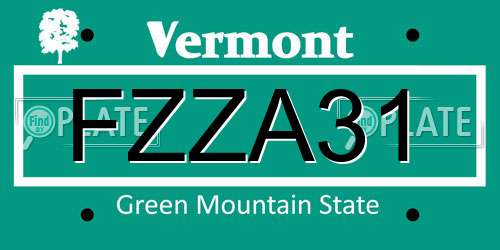 FZZA31 Vermont License Plate