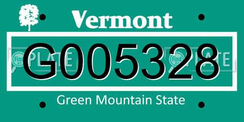 G005328 Vermont License Plate