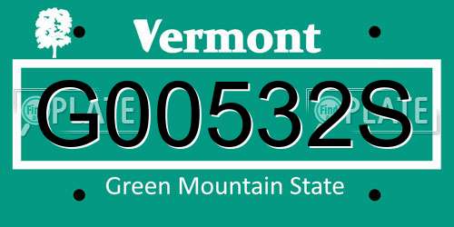 G00532S Vermont License Plate