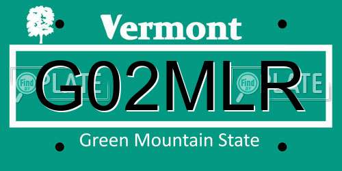 G02MLR Vermont License Plate