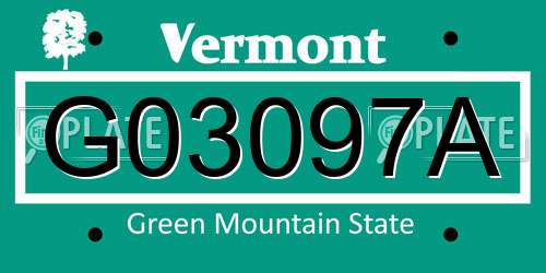 G03097A Vermont License Plate