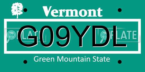 G09YDL Vermont License Plate