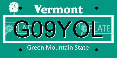 G09YOL Vermont License Plate