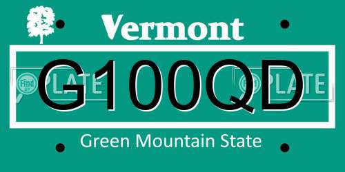 G100QD Vermont License Plate