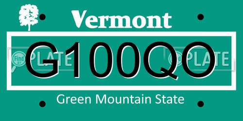 G100QO Vermont License Plate