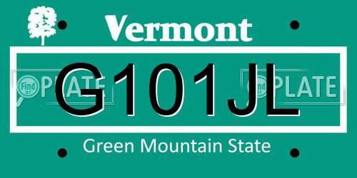 G101JL Vermont License Plate