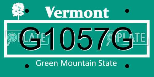 G1057G Vermont License Plate