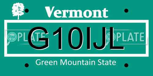 G10IJL Vermont License Plate